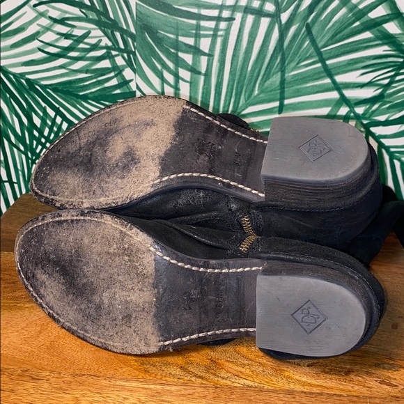 Donald J. Pliner Devi Black Distressed Suede Leather Knee High Boots 8.5 M - Picture 11 of 13